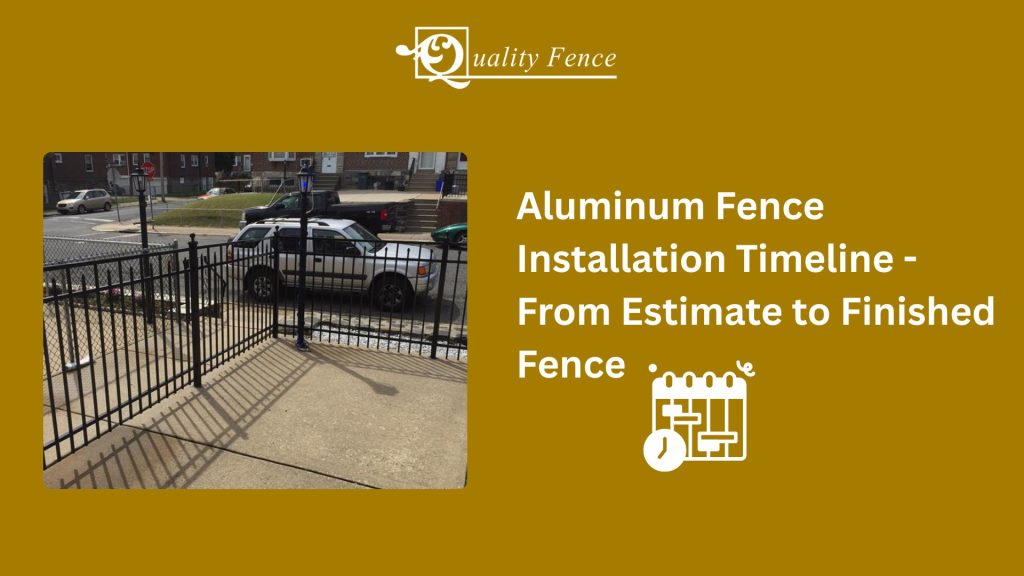 Millwood, NY aluminum fence installation in progress with posts set and panels staged