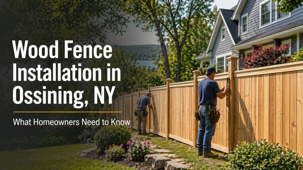 New wood fence installation at a home in Ossining, NY