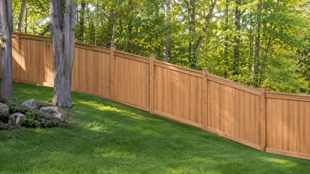 wood fence slope 1