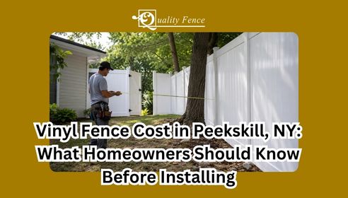 Chain-link fence installed around a residential yard in Peekskill NY